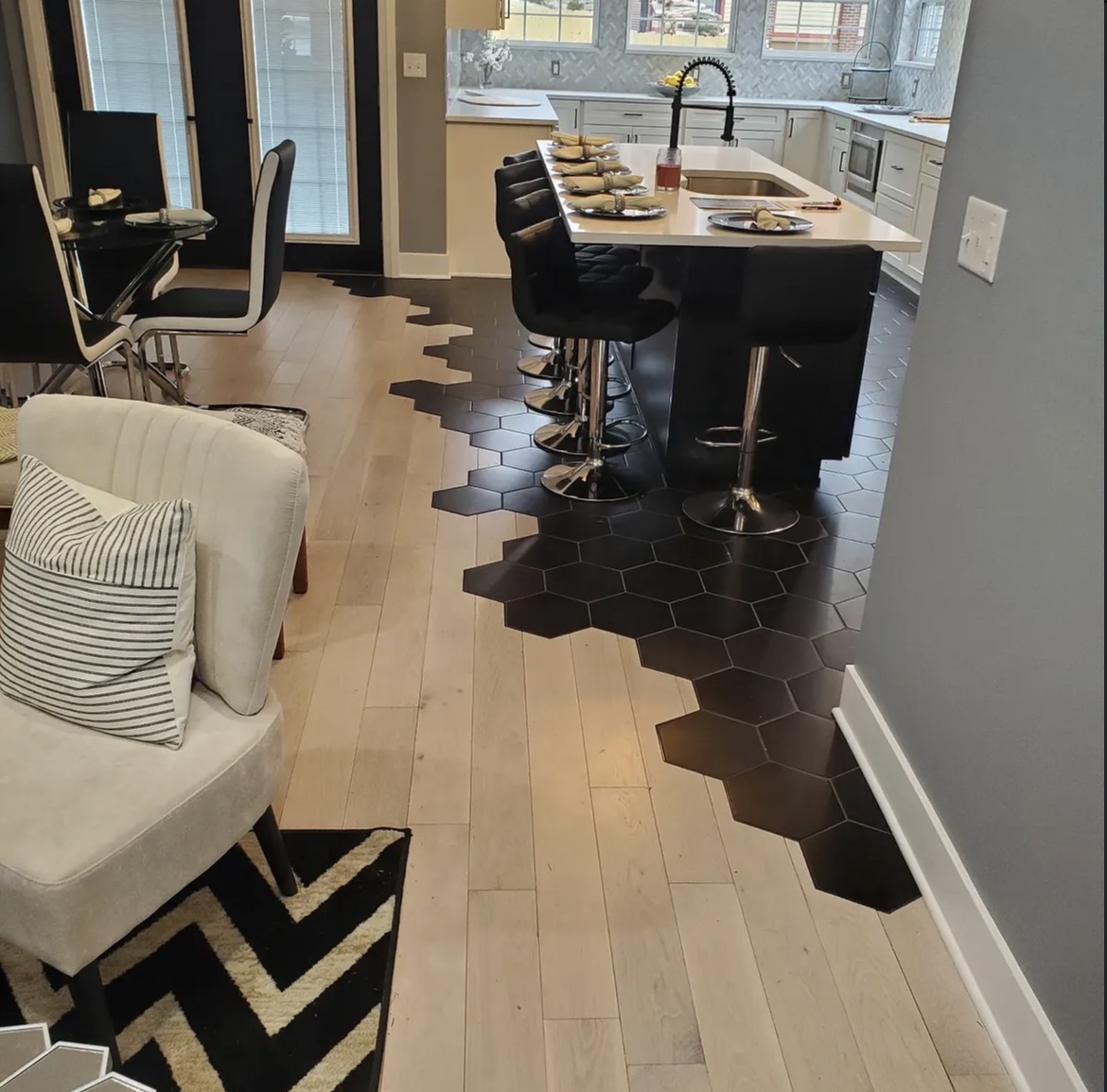 Hex-to-Hardwood Transition